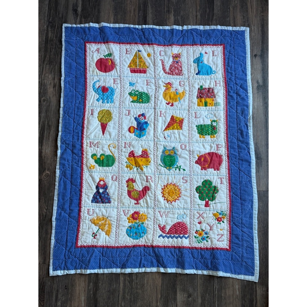 Vintage ABC Baby Blanket Quilt - Picture 3 of 5